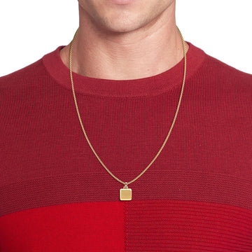 Ανδρικό κολιέ Tommy Hilfiger 2790544 από επιχρυσωμένο ατσάλι σε χρυσό χρώμα με τετράγωνο κρεμαστό στοιχείο.